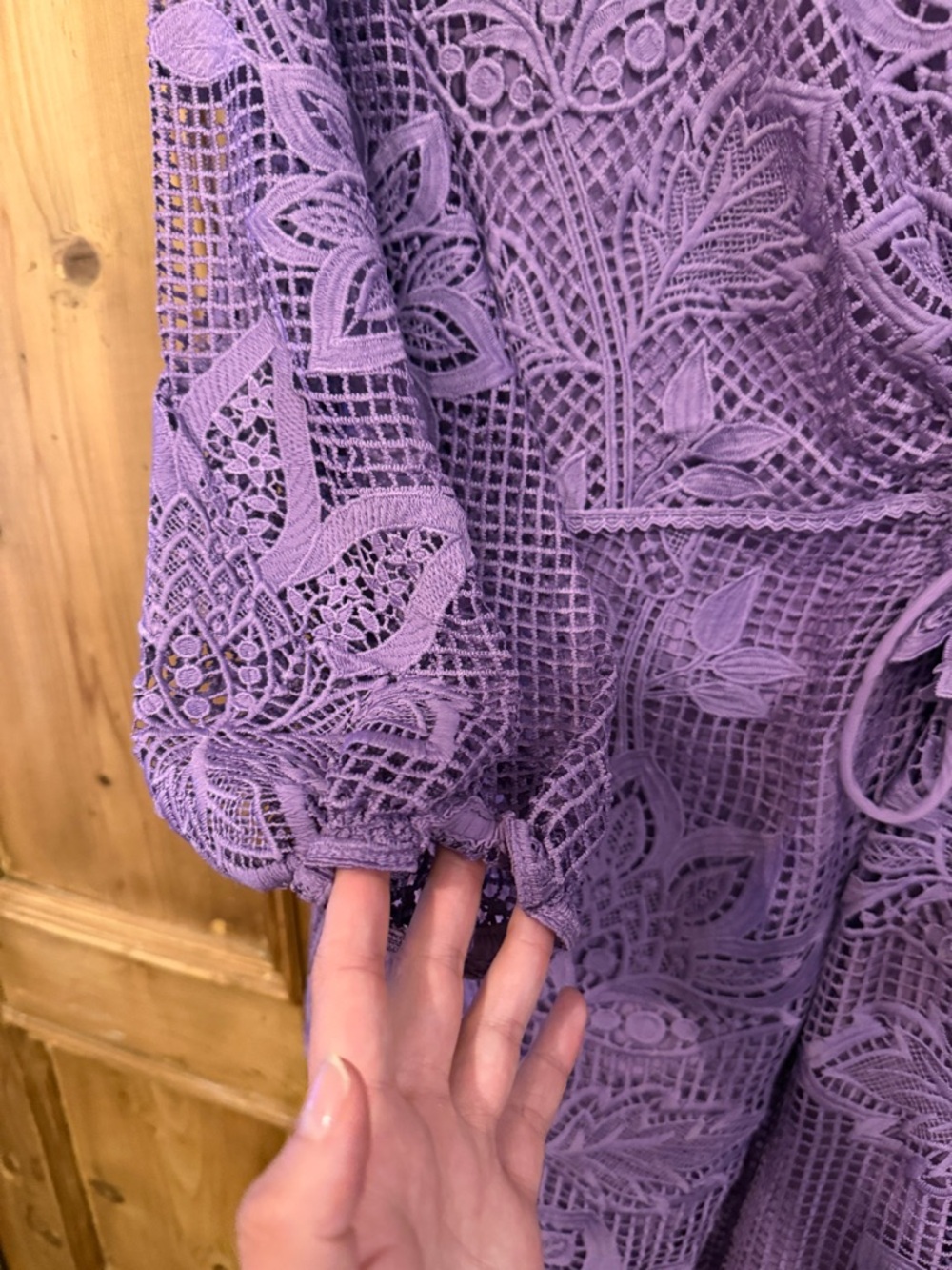 FARM Rio Purple Crochet Midi Dress with Ring Detail - Picture 7 of 10